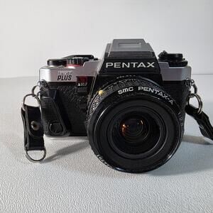 Pentax Program Plus  35mm SLR Film Camera W 28mm 2.8 SMC Pentax-A Lens & Manuals